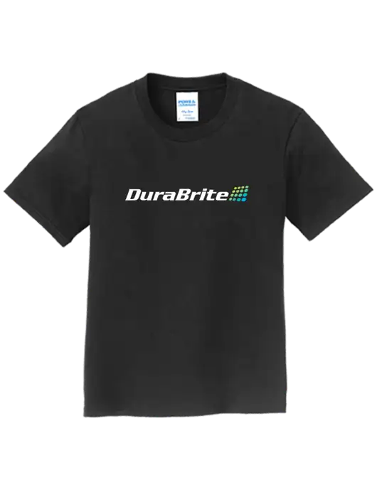 Youth Ring Spun Jet Black 4.5 oz T-Shirt w/DuraBrite Logo