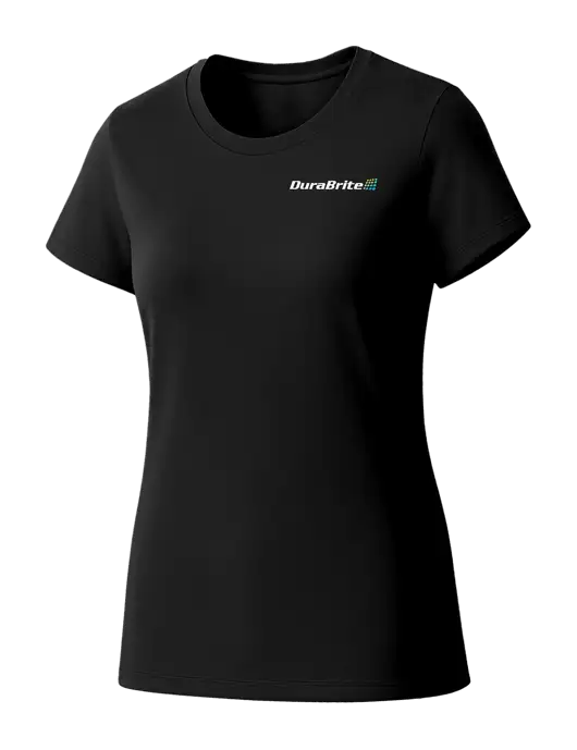 Womens Seriously Soft Black T-Shirt w/DuraBrite Logo