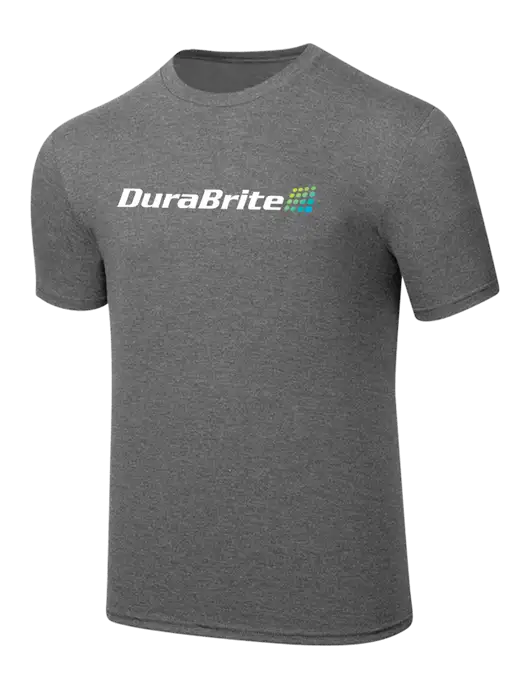 Simply Soft Heathered Medium Grey 4.5oz  Poly/Combed Ring Spun Cotton T-Shirt w/DuraBrite Logo