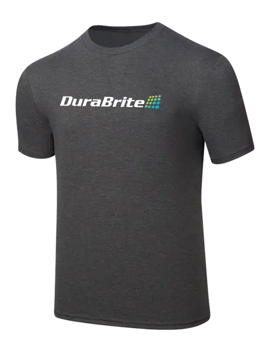 Simply Soft Heathered Charcoal 4.5oz  Poly/Combed Ring Spun Cotton T-Shirt w/DuraBrite Logo
