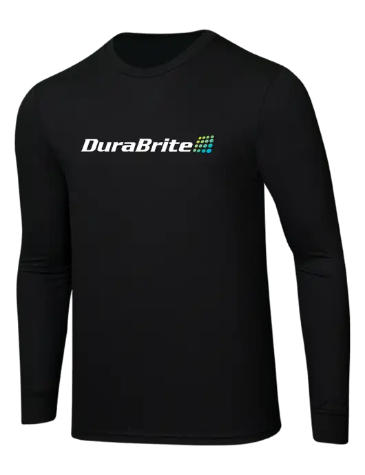 Simply Soft Long Sleeve Black 4.5 oz, Poly/Combed Ring Spun Cotton T-Shirt w/DuraBrite Logo