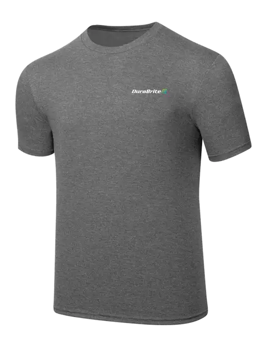 Simply Soft Heathered Medium Grey 4.5oz  Poly/Combed Ring Spun Cotton T-Shirt w/DuraBrite Logo
