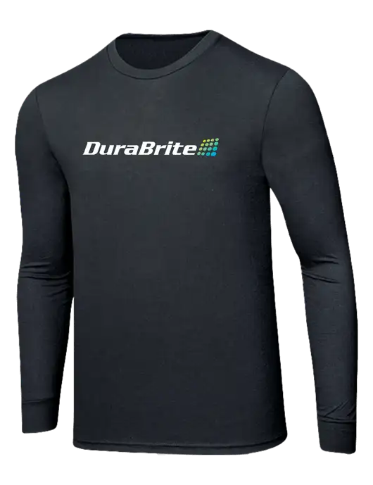 Simply Soft Long Sleeve Black Frost 4.5 oz, Poly/Combed Ring Spun Cotton T-Shirt w/DuraBrite Logo