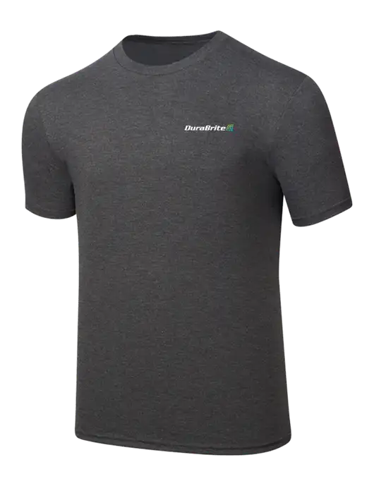 Simply Soft Heathered Charcoal 4.5oz  Poly/Combed Ring Spun Cotton T-Shirt w/DuraBrite Logo