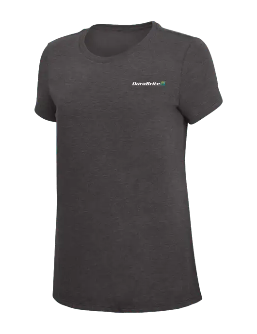 Womens Simply Soft Heather Charcoal 4.5oz  Poly/Combed Ring Spun Cotton T-Shirt w/DuraBrite Logo