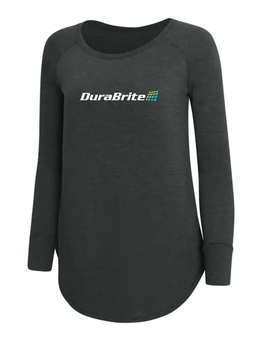 Womens Perfect Wide Collar Tunic Tri-Blend Black Frost 4.5 oz T-Shirt w/DuraBrite Logo