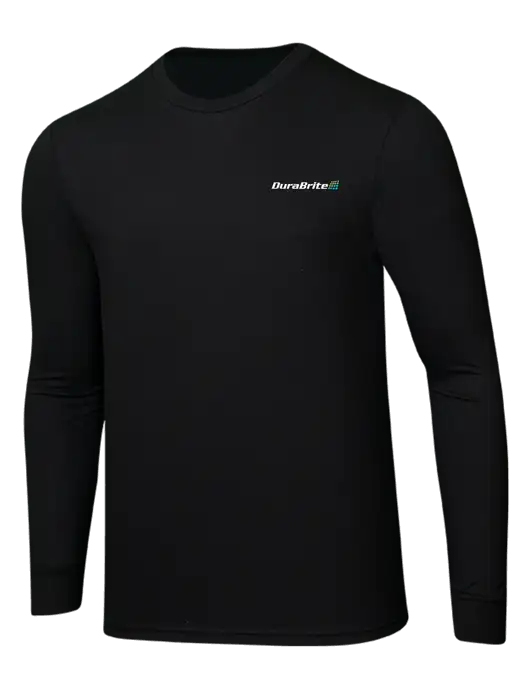 Simply Soft Long Sleeve Black 4.5 oz, Poly/Combed Ring Spun Cotton T-Shirt w/DuraBrite Logo