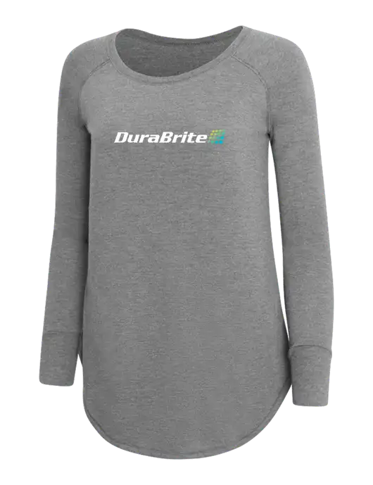 Womens Perfect Wide Collar Tunic Tri-Blend Grey Frost 4.5 oz T-Shirt w/DuraBrite Logo