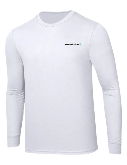 Simply Soft Long Sleeve White 4.5 oz, Poly/Combed Ring Spun Cotton T-Shirt w/DuraBrite Logo