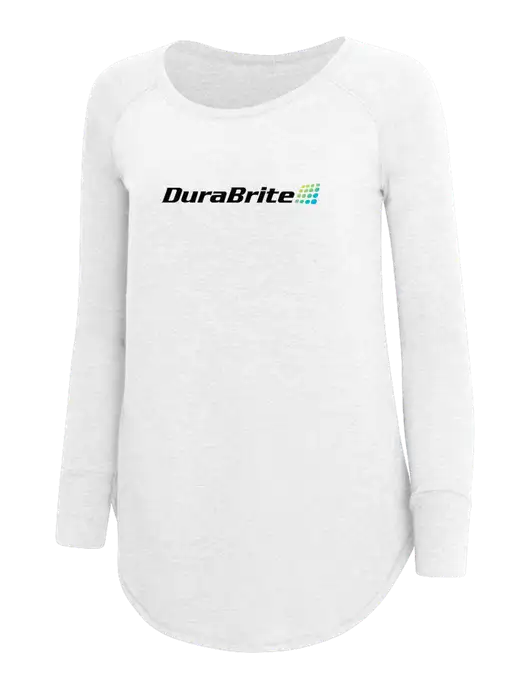 Womens Perfect Wide Collar Tunic Tri-Blend White 4.5 oz T-Shirt w/DuraBrite Logo