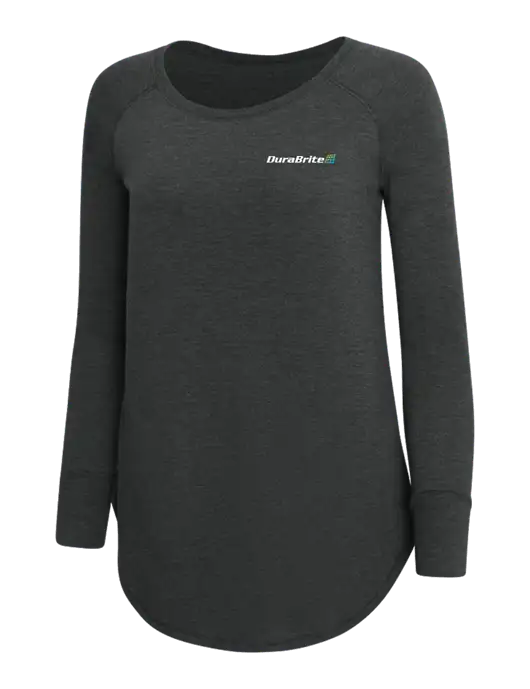 Womens Perfect Wide Collar Tunic Tri-Blend Black Frost 4.5 oz T-Shirt w/DuraBrite Logo