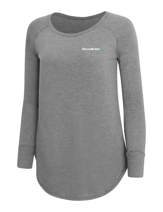 Womens Perfect Wide Collar Tunic Tri-Blend Grey Frost 4.5 oz T-Shirt w/DuraBrite Logo