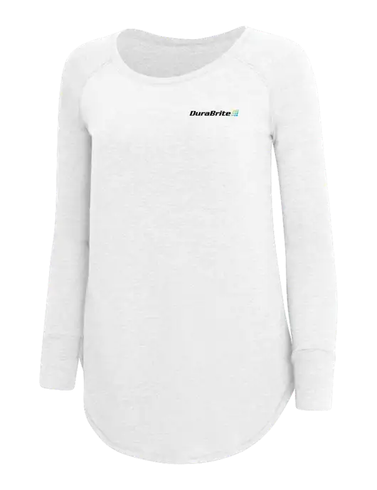 Womens Perfect Wide Collar Tunic Tri-Blend White 4.5 oz T-Shirt w/DuraBrite Logo