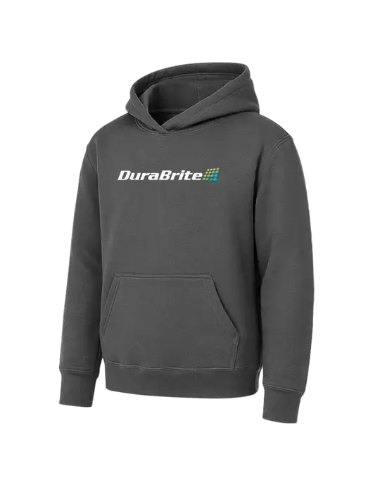 Youth Charcoal 7.8 oz Pullover Hooded Sweatshirt w/DuraBrite Logo