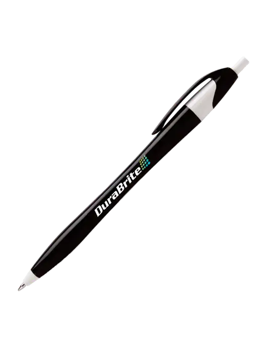 Novella Black/White Executive Pen - Blue Ink w/DuraBrite Logo