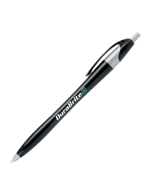 Novella Black/Silver Corporate Pen - Blue Ink w/DuraBrite Logo