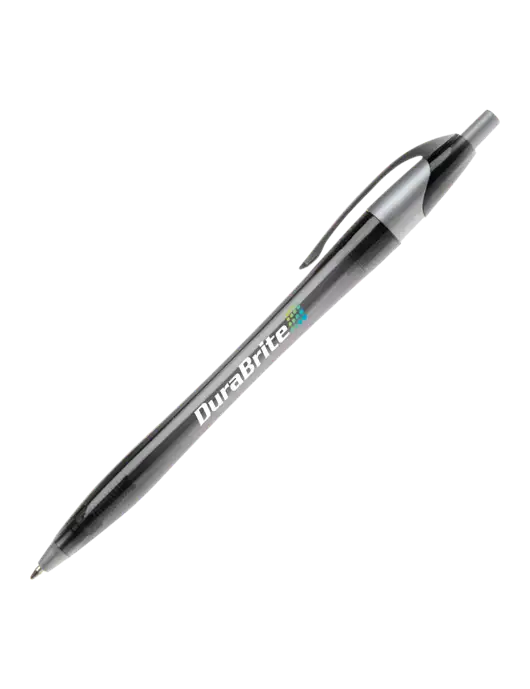 Novella Translucent Black/Silver Jewel Pen - Blue Ink w/DuraBrite Logo