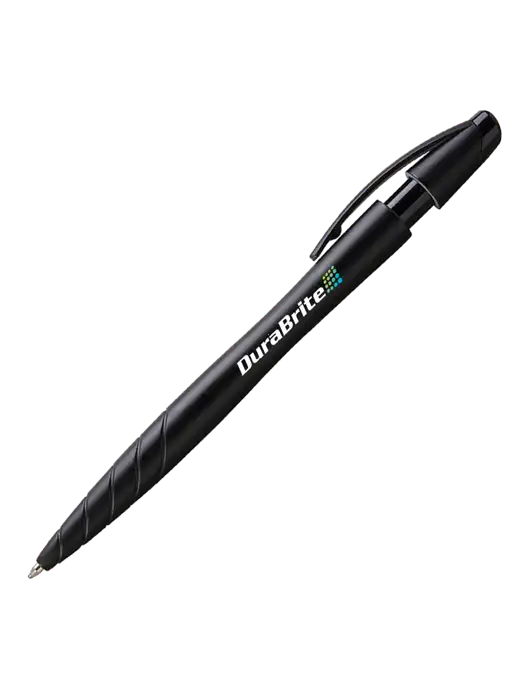 Awali Black Metallic Pen - Black Ink w/DuraBrite Logo