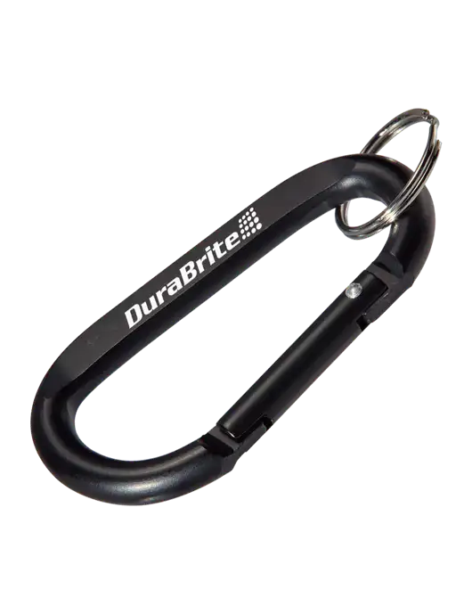 Black Carabiner & Key Ring w/DuraBrite Logo