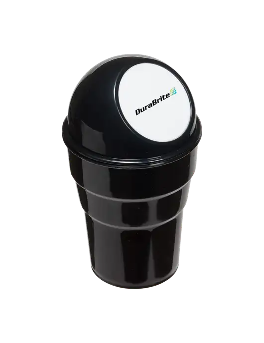 Black Car Cup Holder Trash Can w/DuraBrite Logo