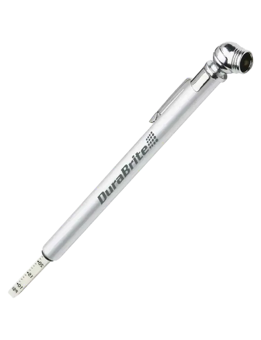 Quick View Silver Tire Gauge w/DuraBrite Logo