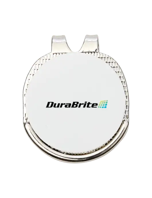 Antique Silver Hat Clip w/Golf Ball Marker w/DuraBrite Logo