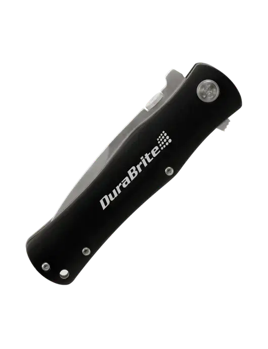 Black Folding Knife with Pocket Clip w/DuraBrite Logo