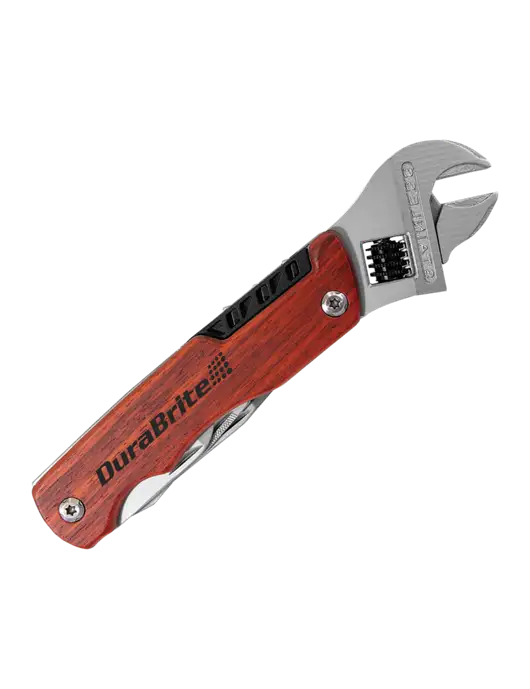 Wood Handle Wrench Multi Tool with Case w/DuraBrite Logo