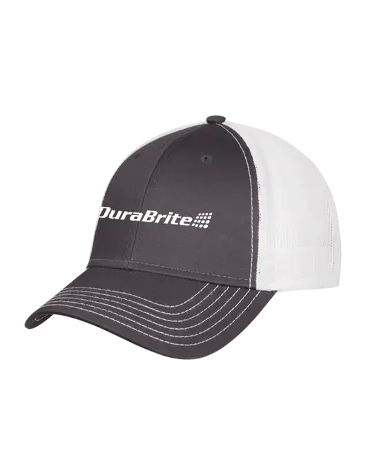 Dark Grey/White Mesh Trucker Cap Snap Back w/DuraBrite Logo