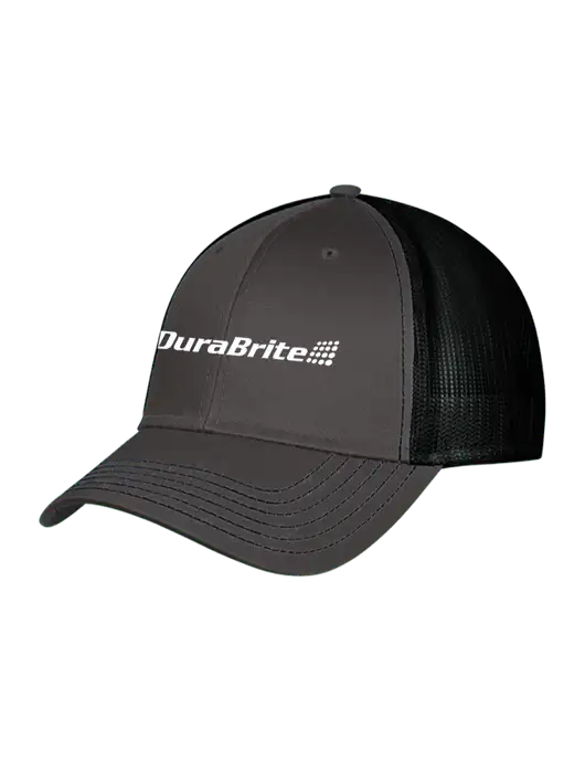 Charcoal & Black Mesh Trucker Cap Snap Back w/DuraBrite Logo