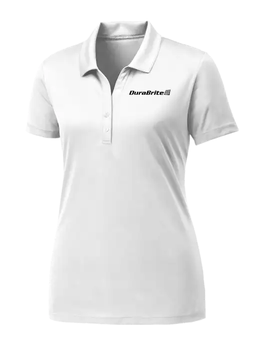 Womens White PosiCharge Competitor Polo w/DuraBrite Logo
