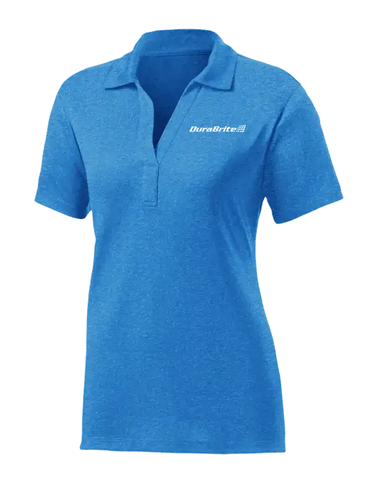 Womens Sapphire Blue Heather Contender Polo w/DuraBrite Logo