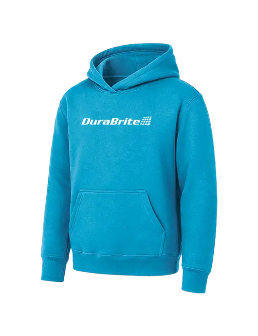 Youth Sapphire 7.8 oz Pullover Hooded Sweatshirt w/DuraBrite Logo