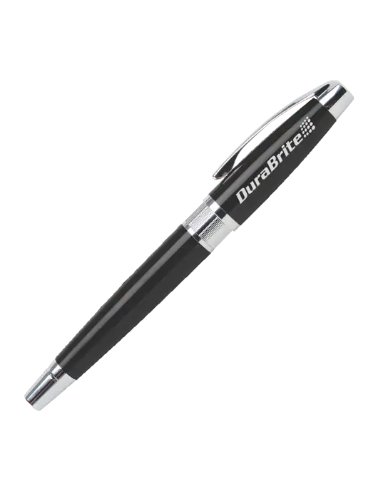 Masscotti Black Rollerball Pen - Black Ink w/DuraBrite Logo