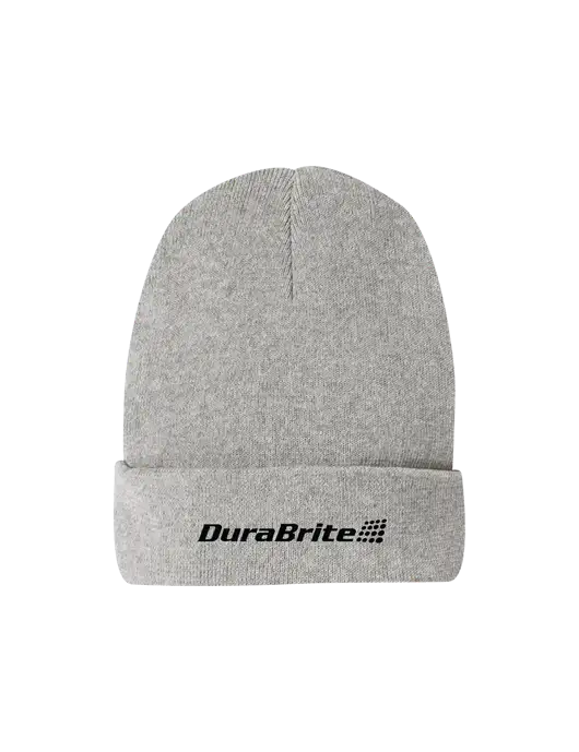 Recycled Light Heather Grey Beanie w/DuraBrite Logo