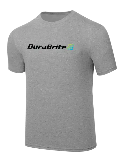 Simply Soft Heathered Light Grey 4.5oz  Poly/Combed Ring Spun Cotton T-Shirt w/DuraBrite Logo