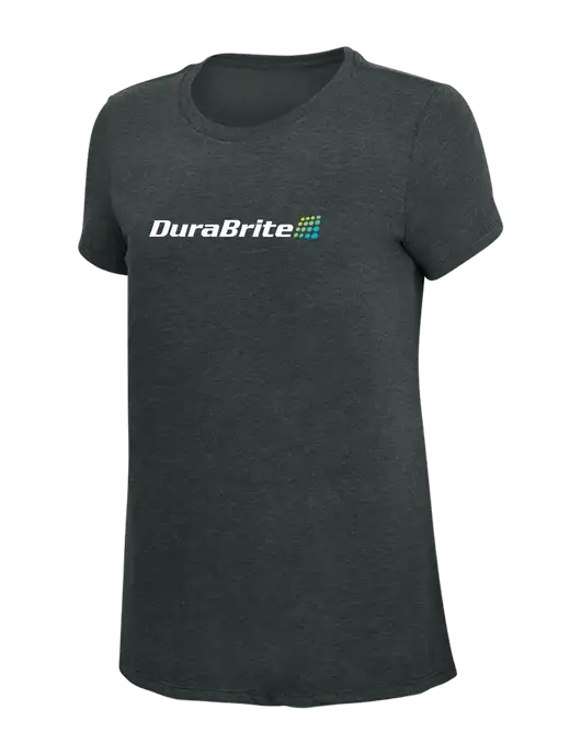 Womens Simply Soft Black Frost 4.5oz Poly/Combed Ring Spun Cotton T-Shirt w/DuraBrite Logo