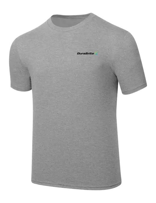 Simply Soft Heathered Light Grey 4.5oz  Poly/Combed Ring Spun Cotton T-Shirt w/DuraBrite Logo