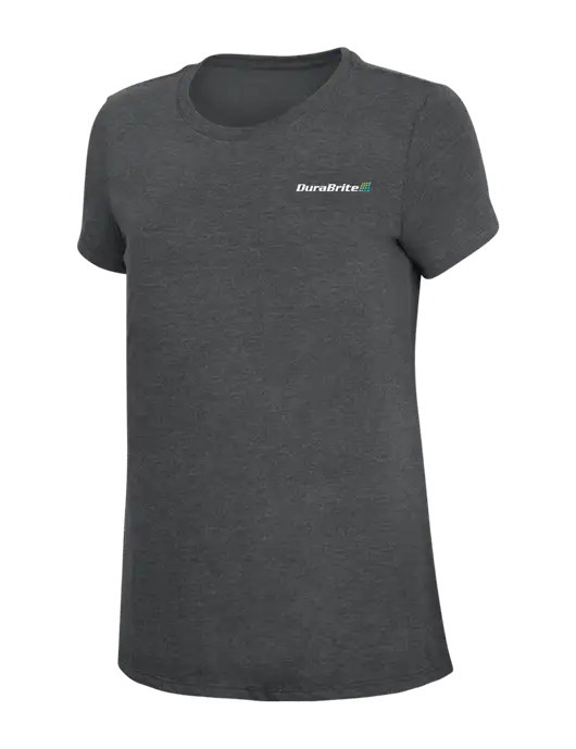 Womens Simply Soft Charcoal 4.5oz Poly/Combed Ring Spun Cotton T-Shirt w/DuraBrite Logo