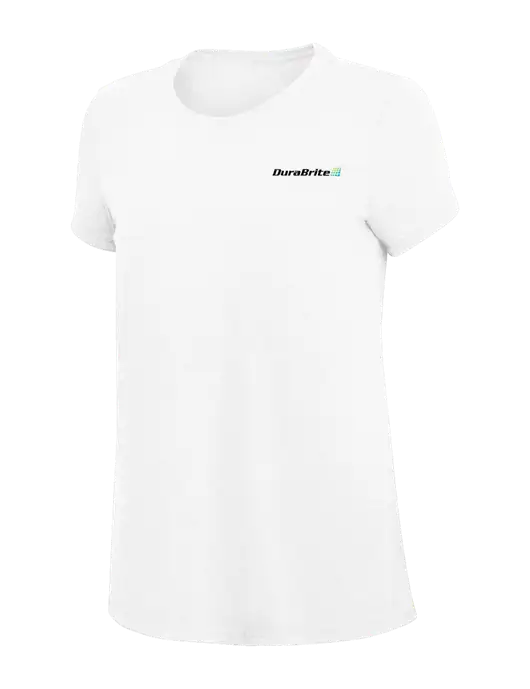 Womens Simply Soft White 4.5oz Poly/Combed Ring Spun Cotton T-Shirt
 w/DuraBrite Logo