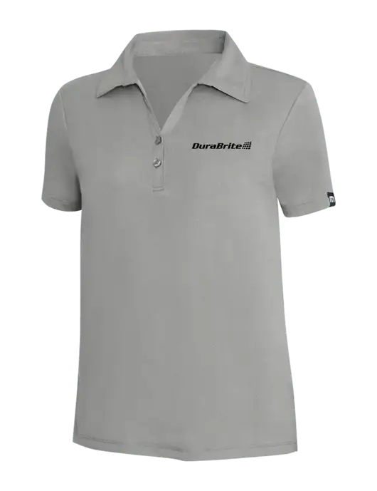 TravisMathew Light Grey Heather Womens Coto Performance Polo w/DuraBrite Logo