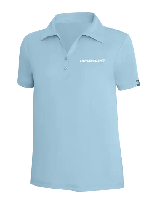 TravisMathew Light Sapphire Heather Womens Coto Performance Polo w/DuraBrite Logo
