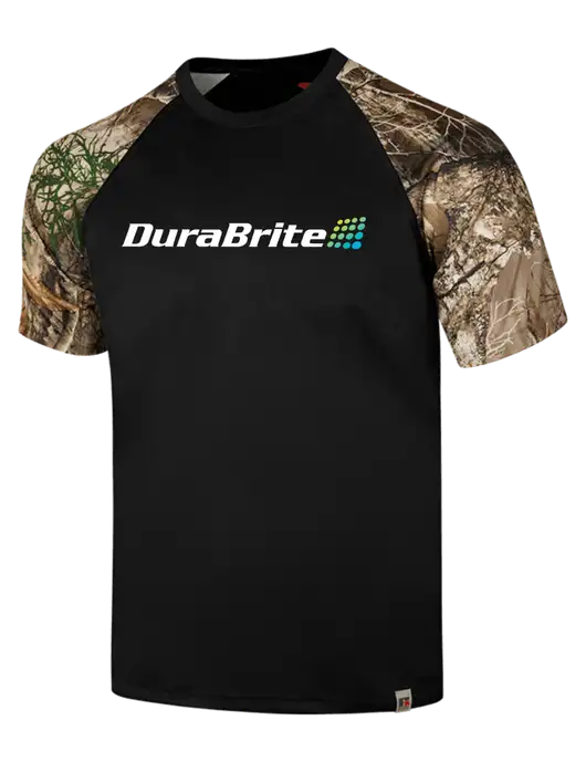 Russell Outdoors Black/Realtree Edge Camo Colorblock Performance T-Shirt w/DuraBrite Logo