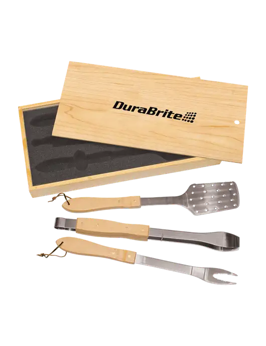 Wood BBQ Gift Set w/DuraBrite Logo