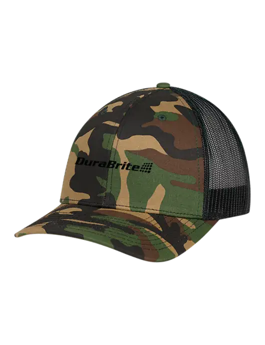 Richardson Adjustable Snapback Original 112P Trucker Cap Army Camo/Black  w/DuraBrite Logo