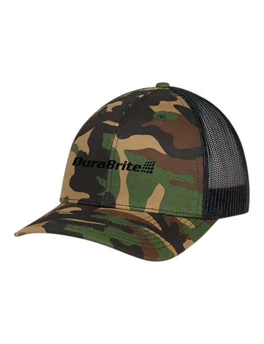 Richardson Adjustable Snapback Original 112P Trucker Cap Army Camo/Black  w/DuraBrite Logo