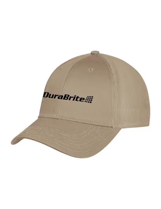 Khaki Mesh Trucker Cap Snap Back w/DuraBrite Logo