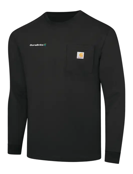 Carhartt Black Workwear Pocket Long Sleeve T-Shirt w/DuraBrite Logo
