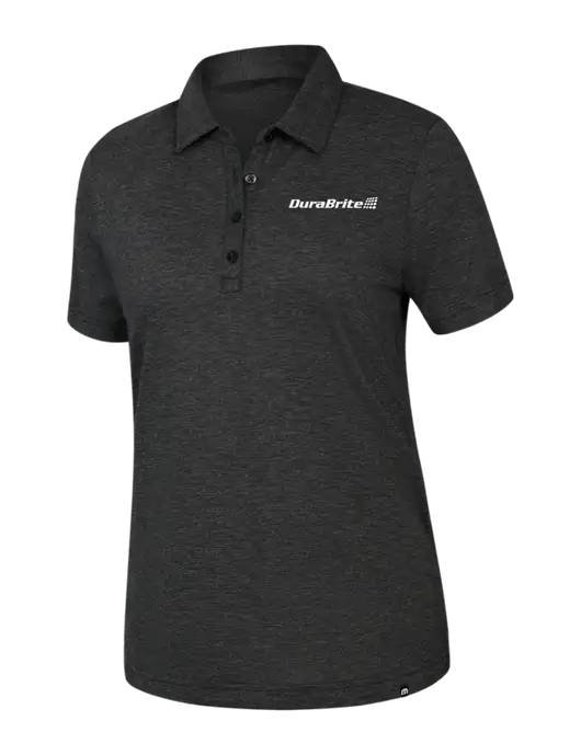 TravisMathew Womens Black Heather Sunnyvale Polo w/DuraBrite Logo