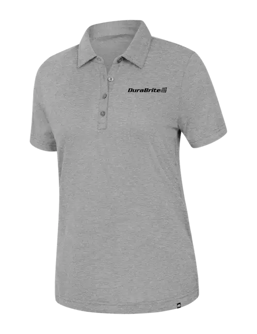 TravisMathew Womens Light Grey Heather Sunnyvale Polo w/DuraBrite Logo